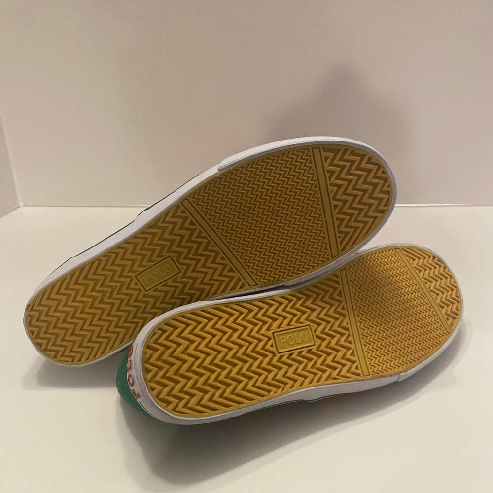 New Ralph Lauren POLO Shoe Mens 6.5 Primary Color Block Embroidered Logo Slip On - Picture 9 of 9